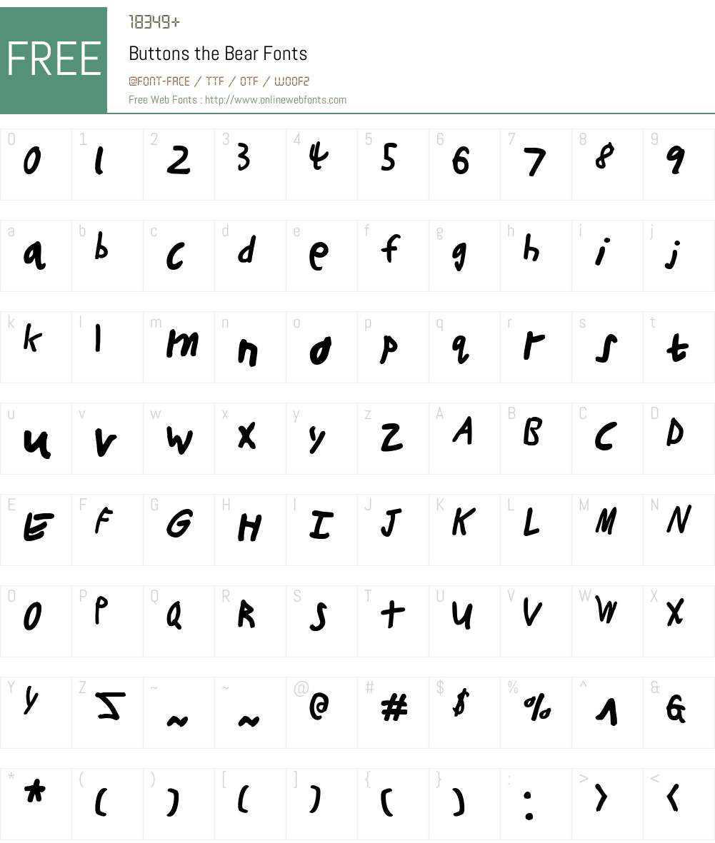 Buttons the Bear Font Screenshots