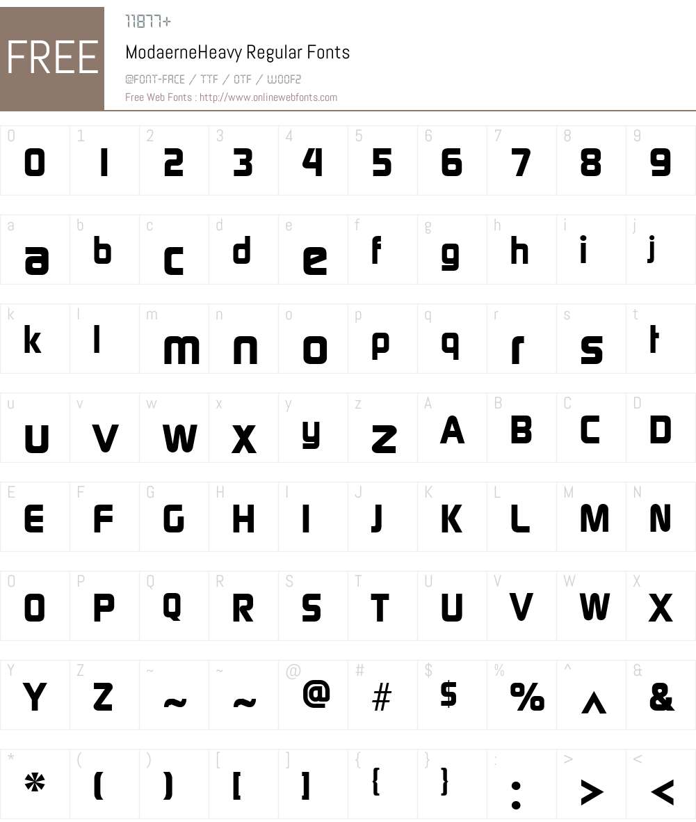 ModaerneHeavy Font Screenshots