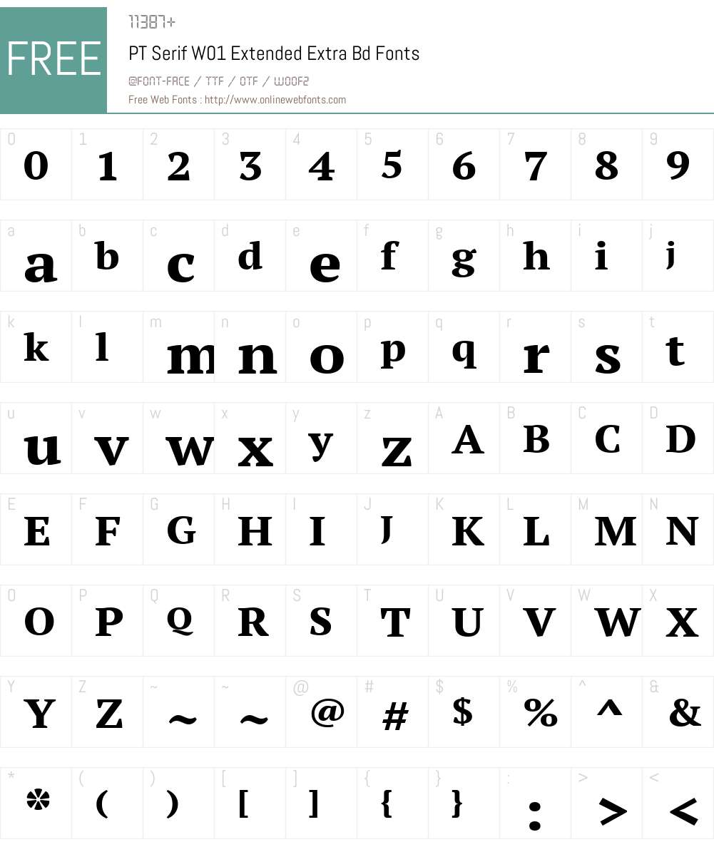 PTSerifW01-ExtendedExtraBd Font Screenshots