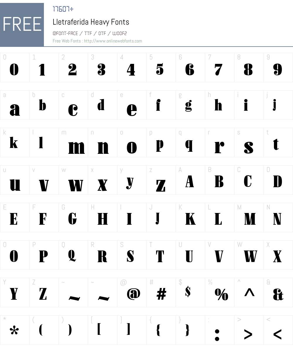 Lletraferida Font Screenshots