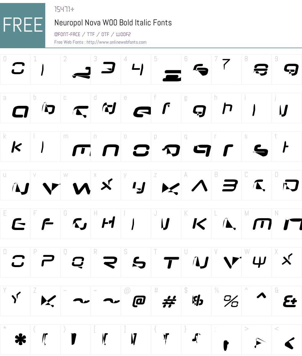 NeuropolNovaW00-BoldItalic Font Screenshots