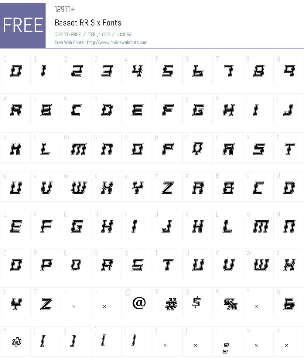 BassetRR Font Screenshots