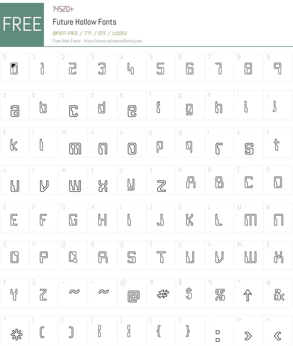 Future Hollow Font Screenshots