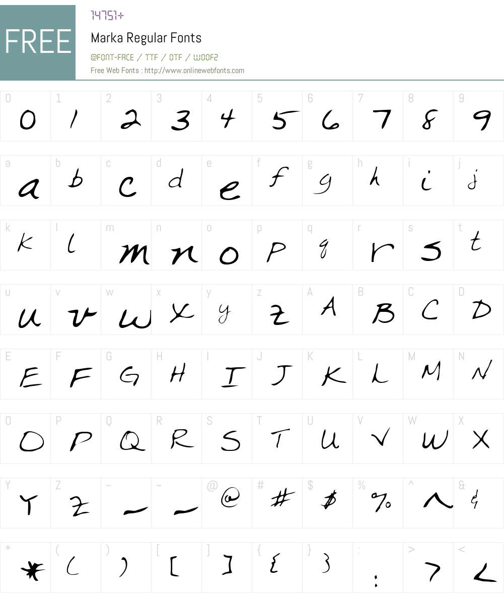Marka Font Screenshots
