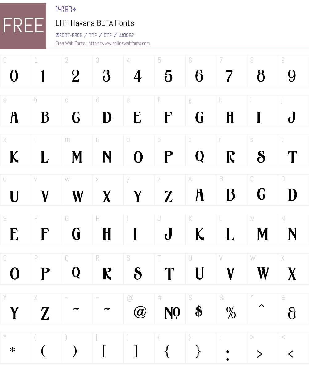 LHF Havana BETA Font Screenshots