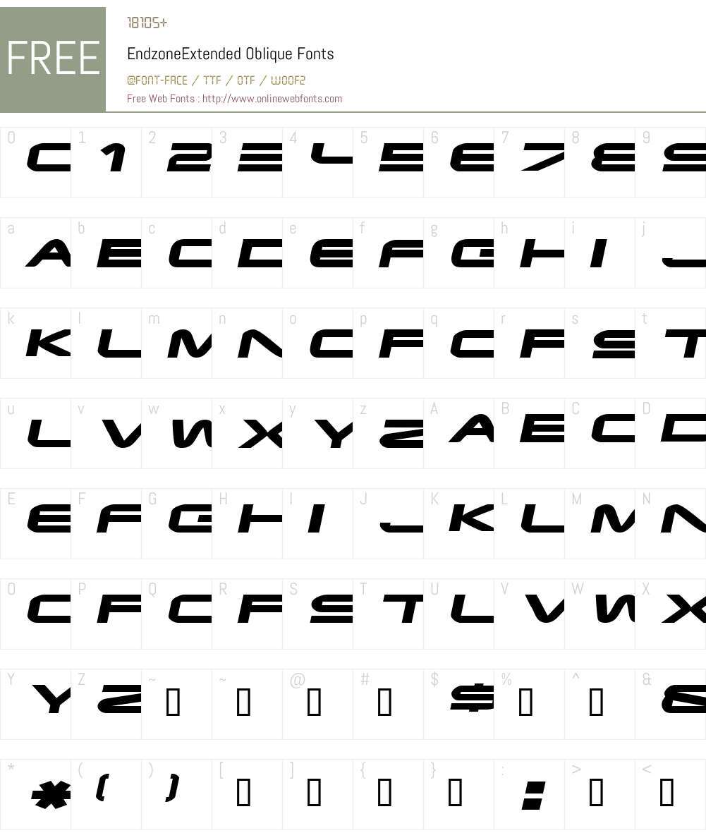 EndzoneExtended Font Screenshots
