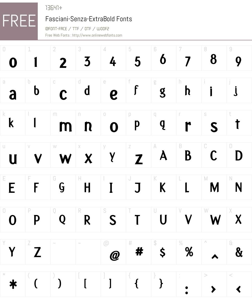 Fasciani-Senza Font Screenshots