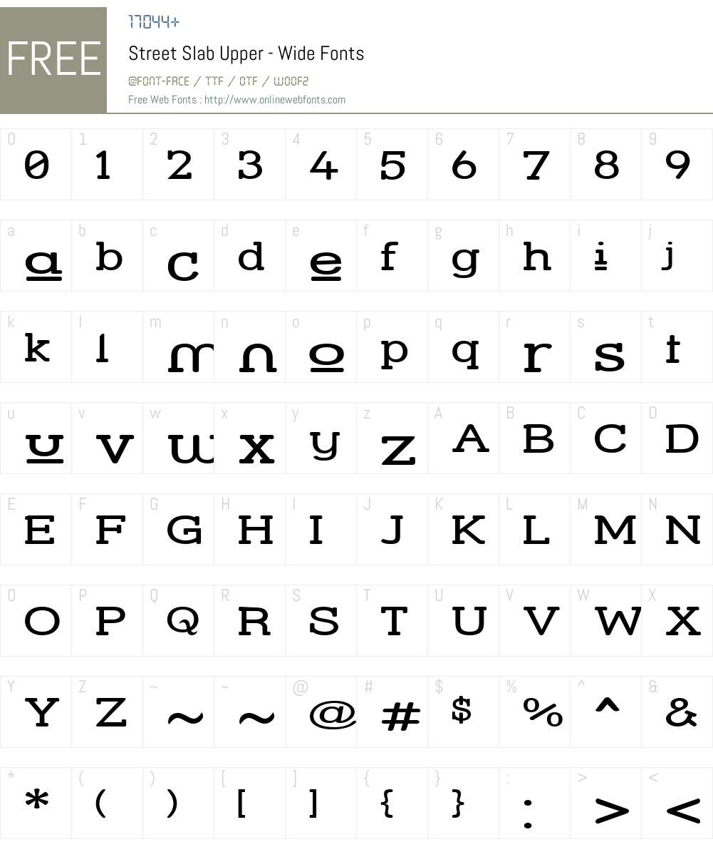 Street Slab Upper - Wide Font Screenshots
