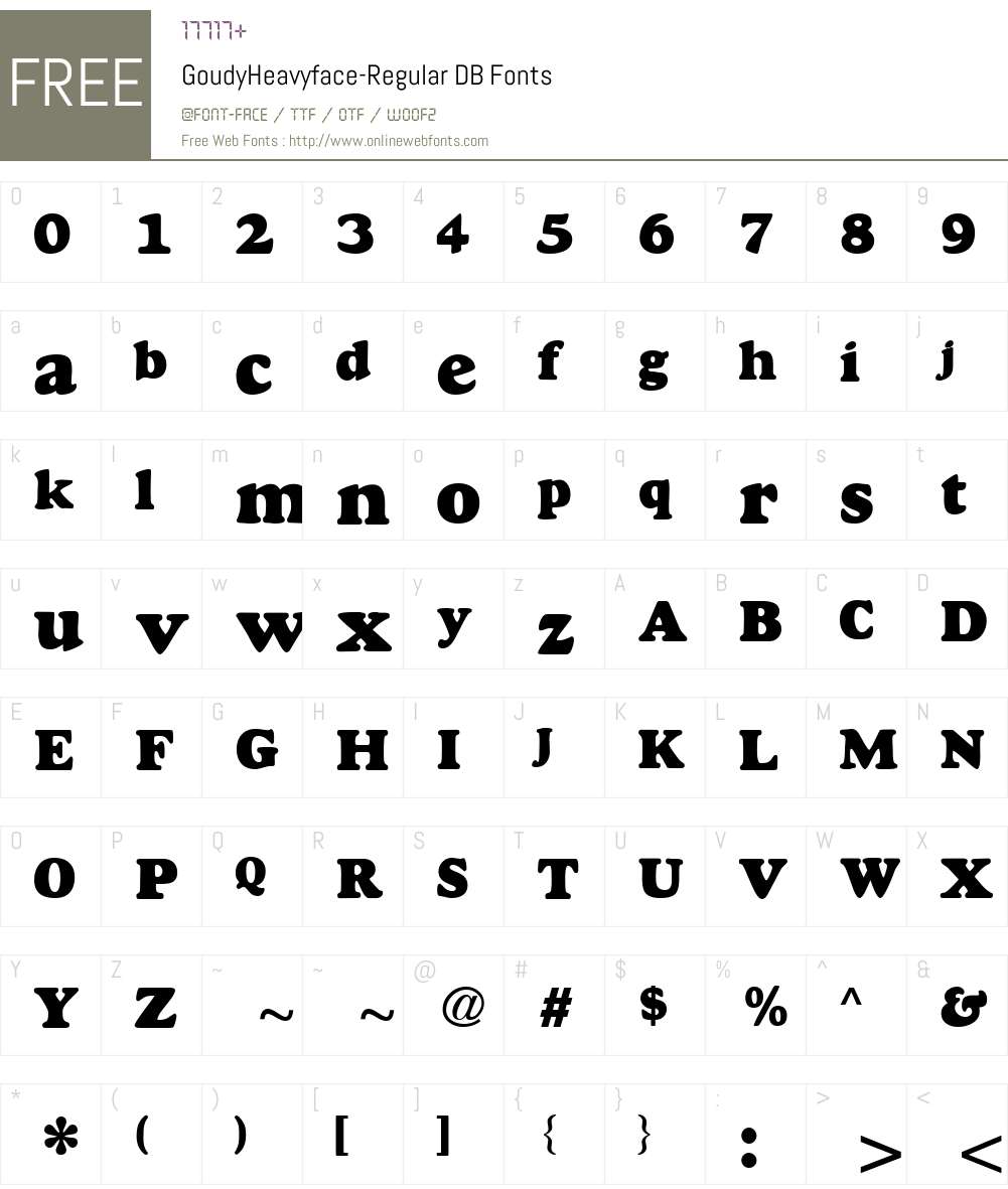 GoudyHeavyface DB Font Screenshots