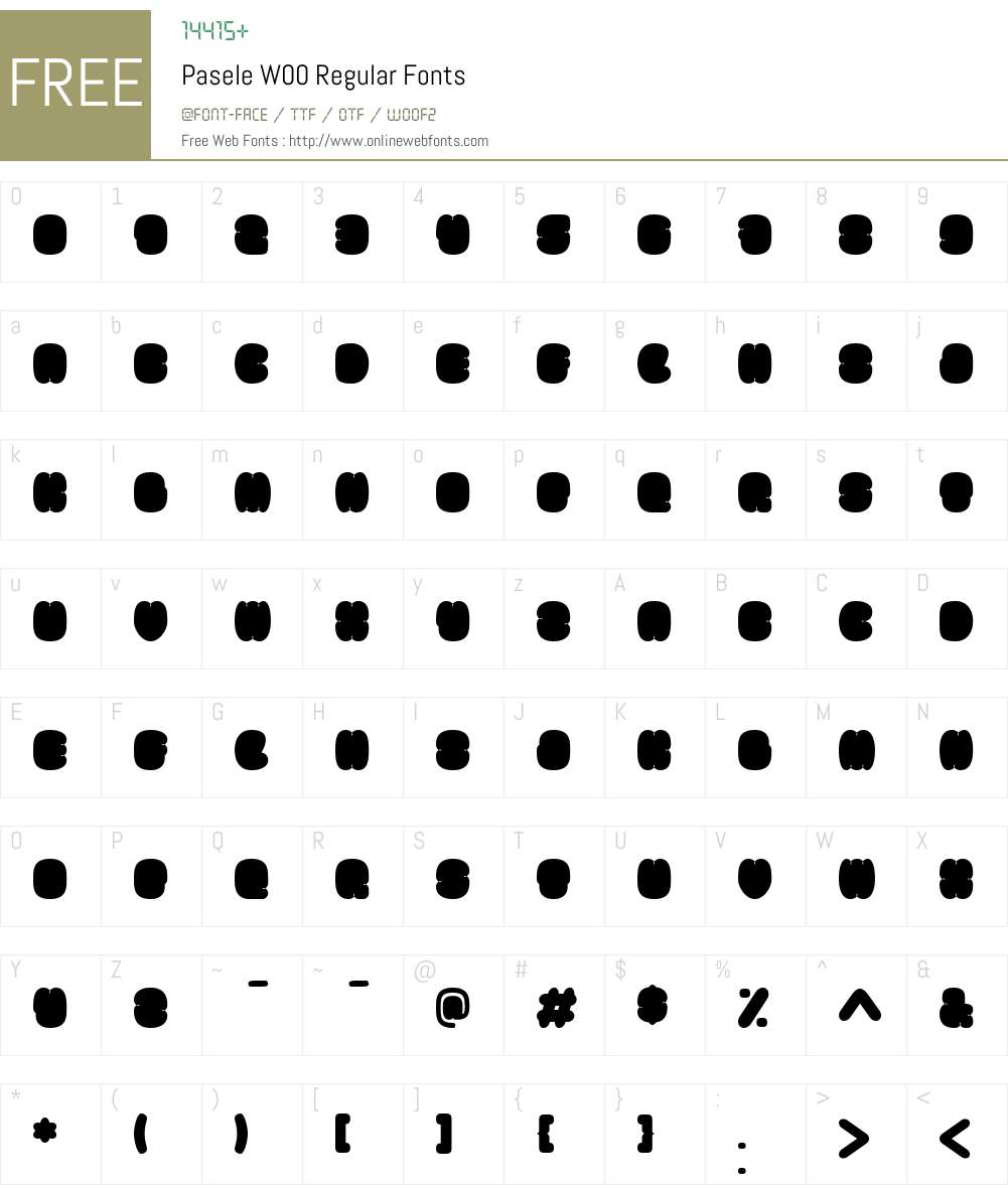 Pásele Font Screenshots