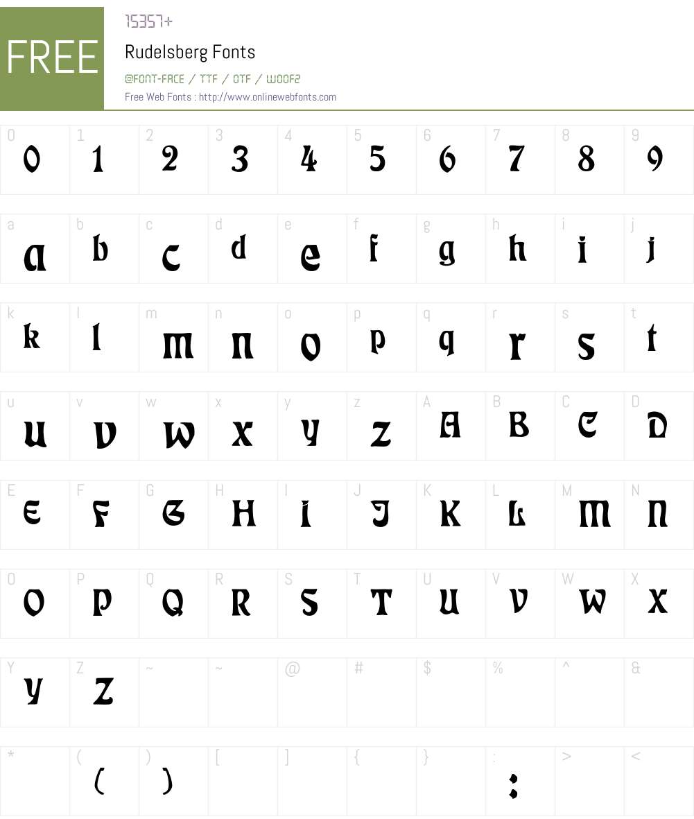 Rudelsberg Font Screenshots