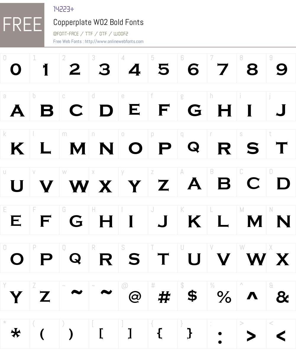 Copperplate Font Screenshots