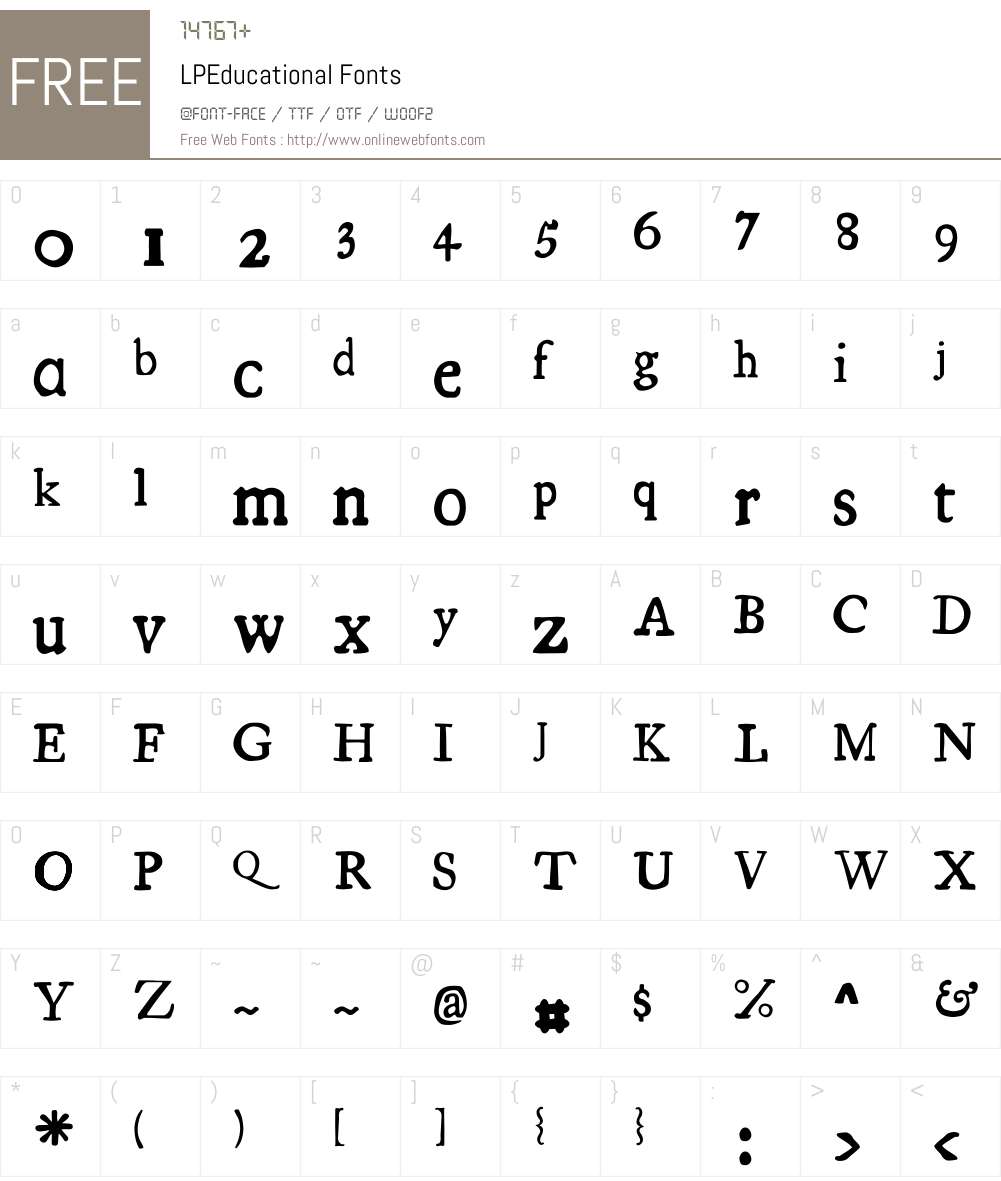 LPEducational Font Screenshots