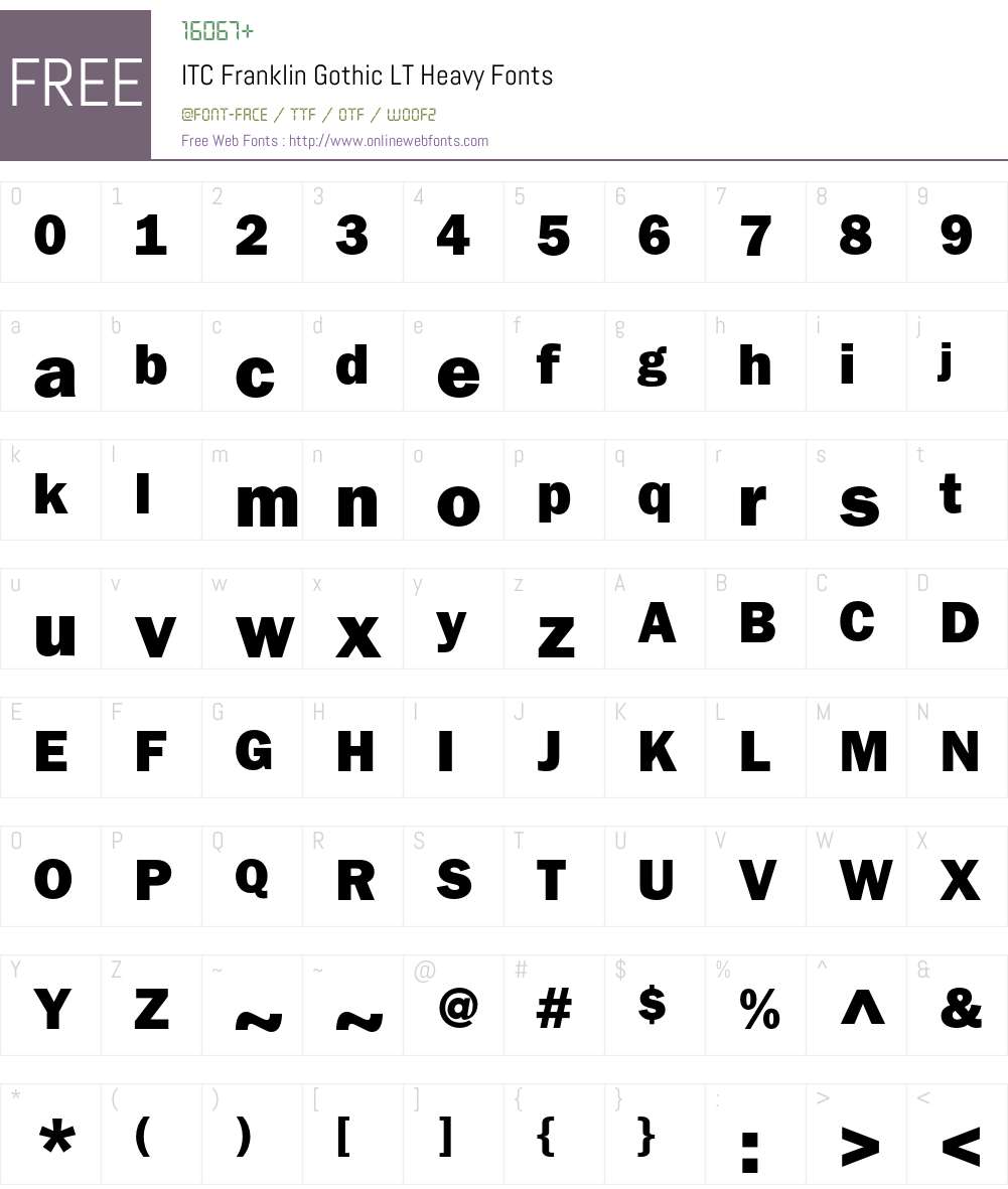 ITC Franklin Gothic LT Font Screenshots