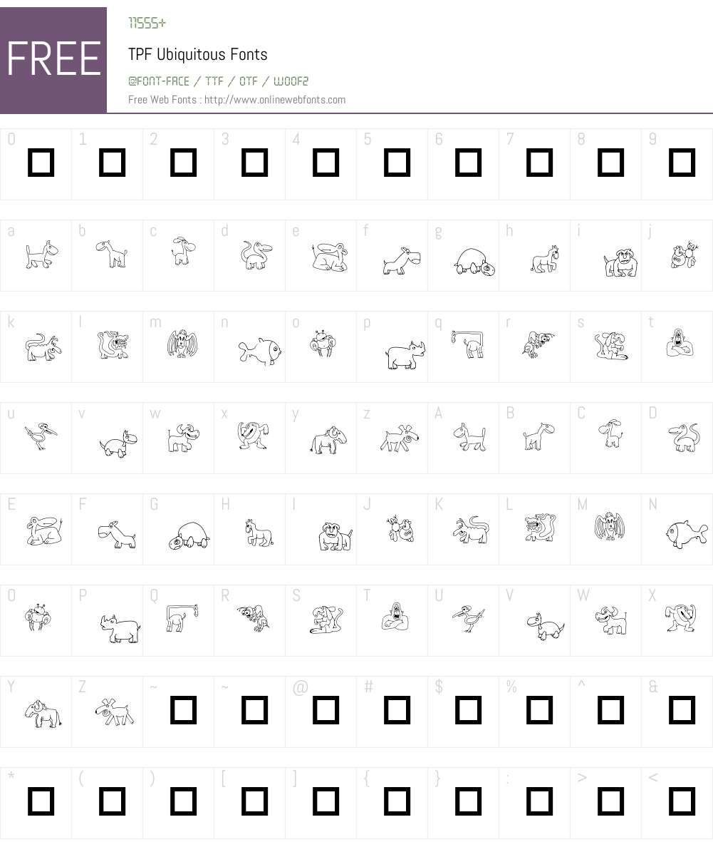 TPF Ubiquitous Font Screenshots