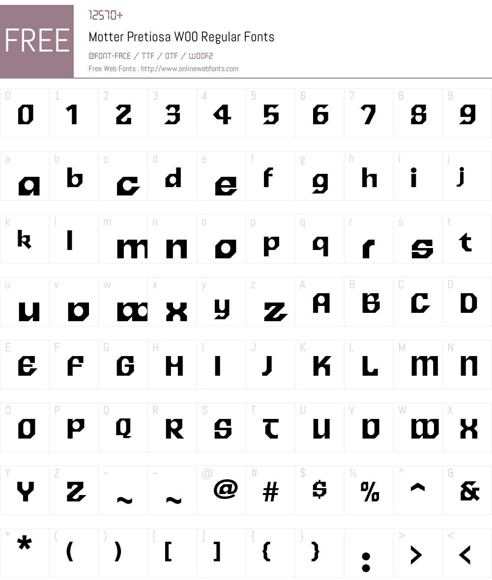 MotterPretiosaW00-Regular Font Screenshots