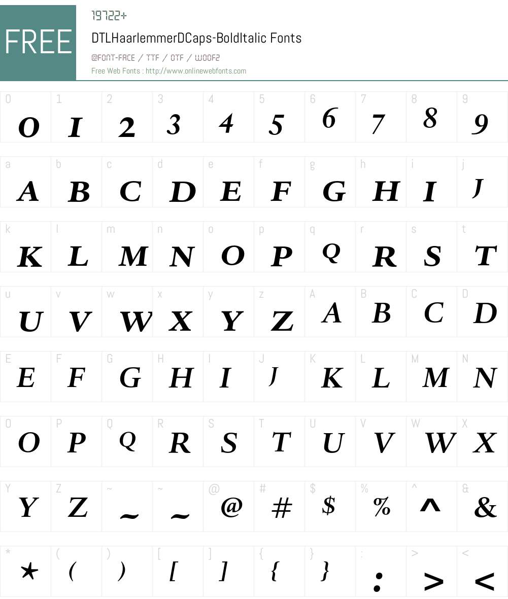 DTLHaarlemmerDCaps Font Screenshots