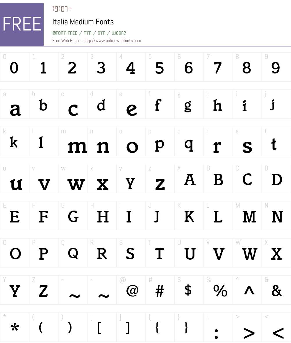 Italia Font Screenshots