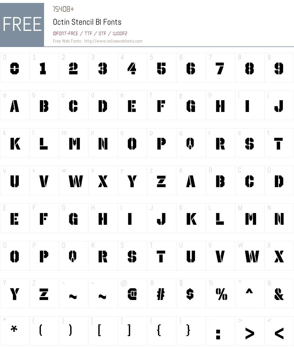 Octin Stencil Font Screenshots
