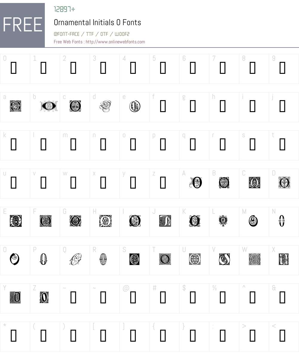 Ornamental Initials O Font Screenshots