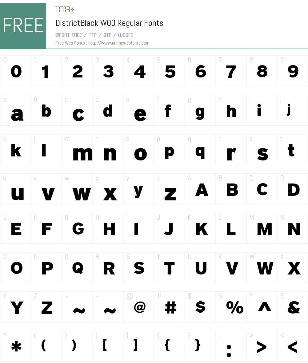District Font Screenshots