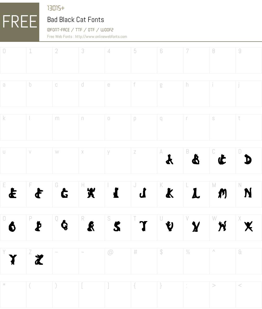 Bad Black Cat Font Screenshots