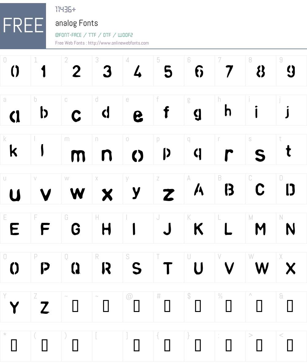 analog Font Screenshots