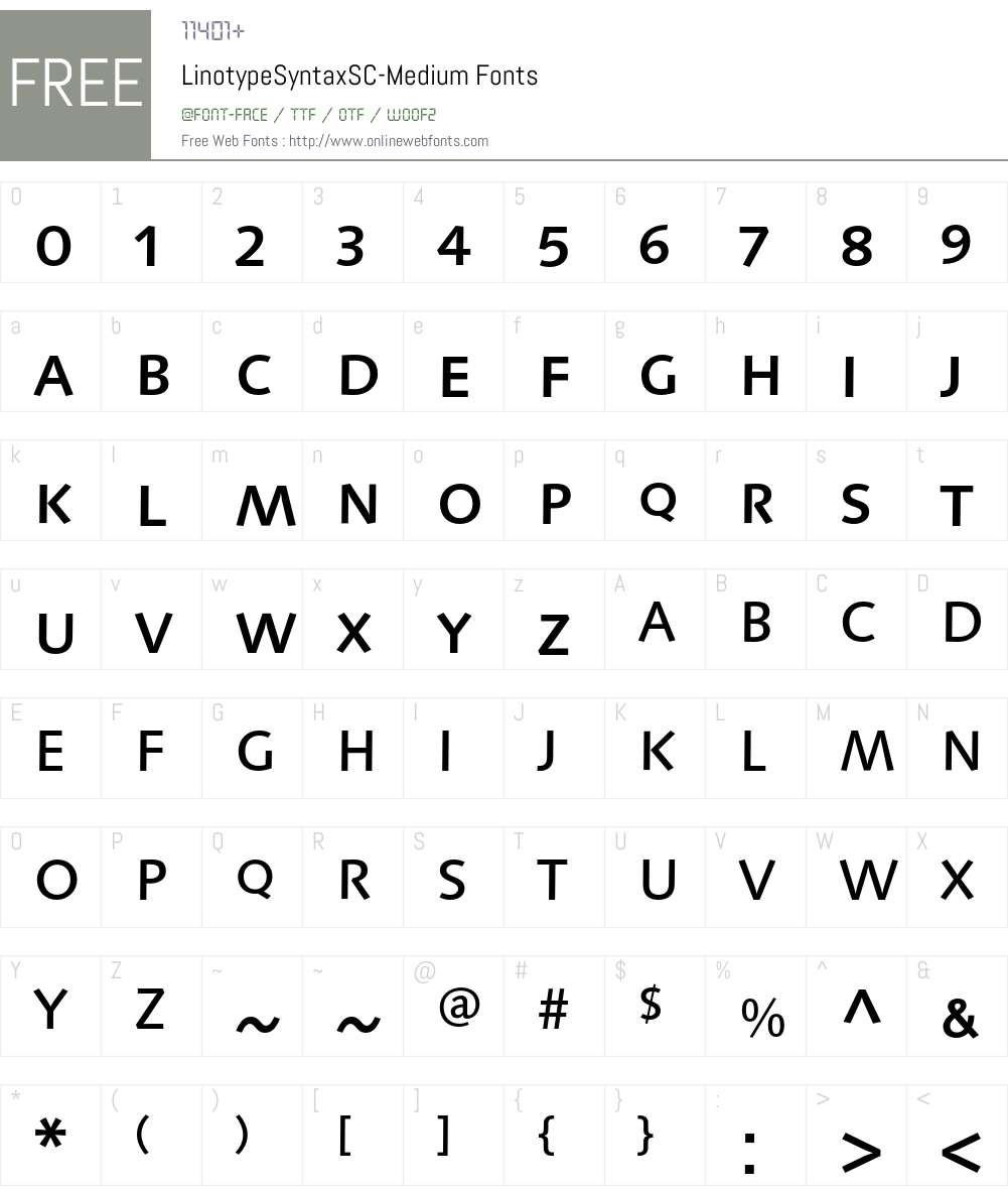 LinotypeSyntaxSC Font Screenshots