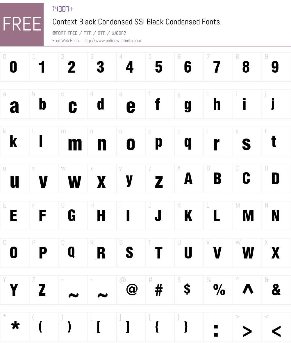 Context Black Condensed SSi Font Screenshots