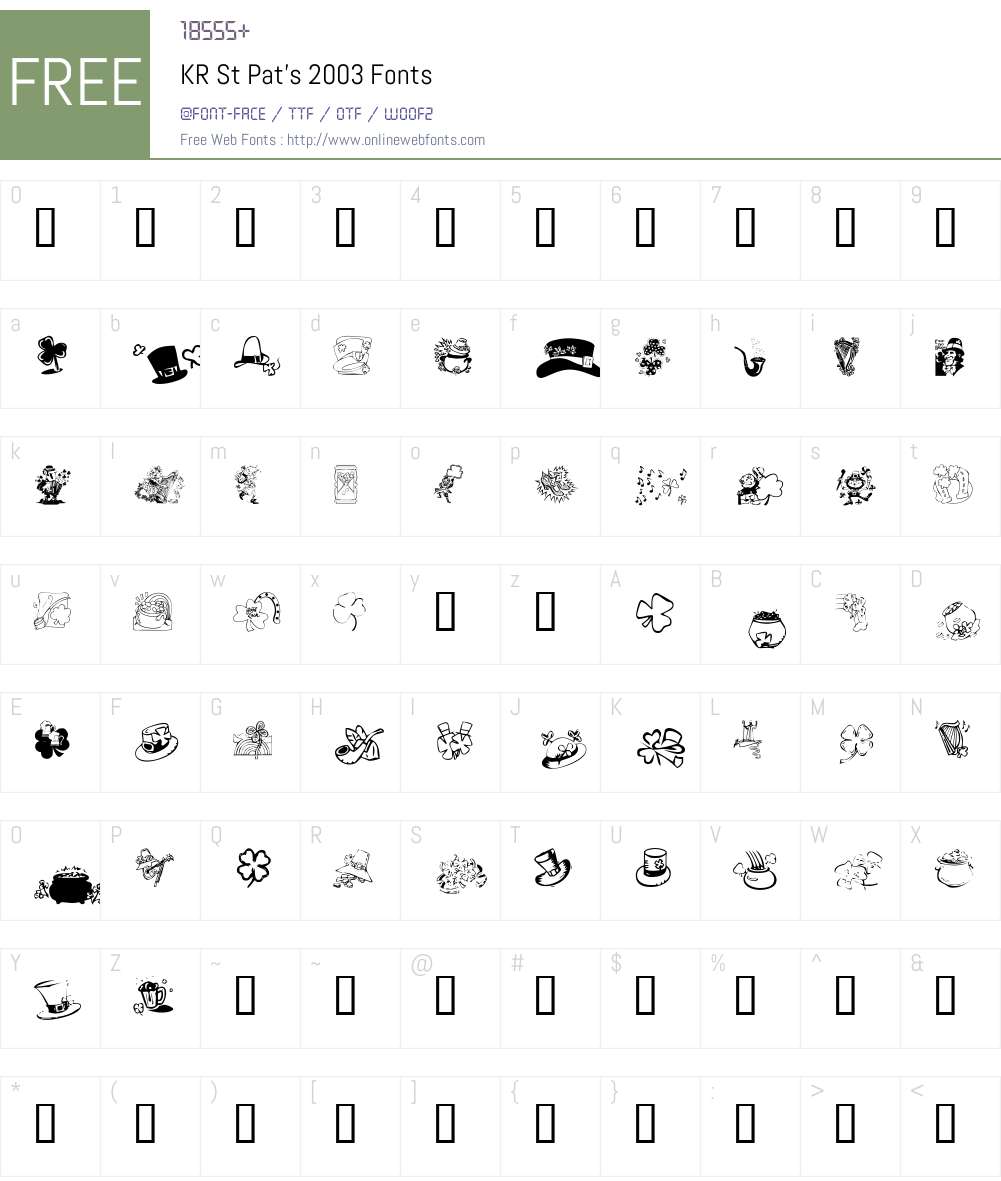 KR St Pat's 2003 Font Screenshots