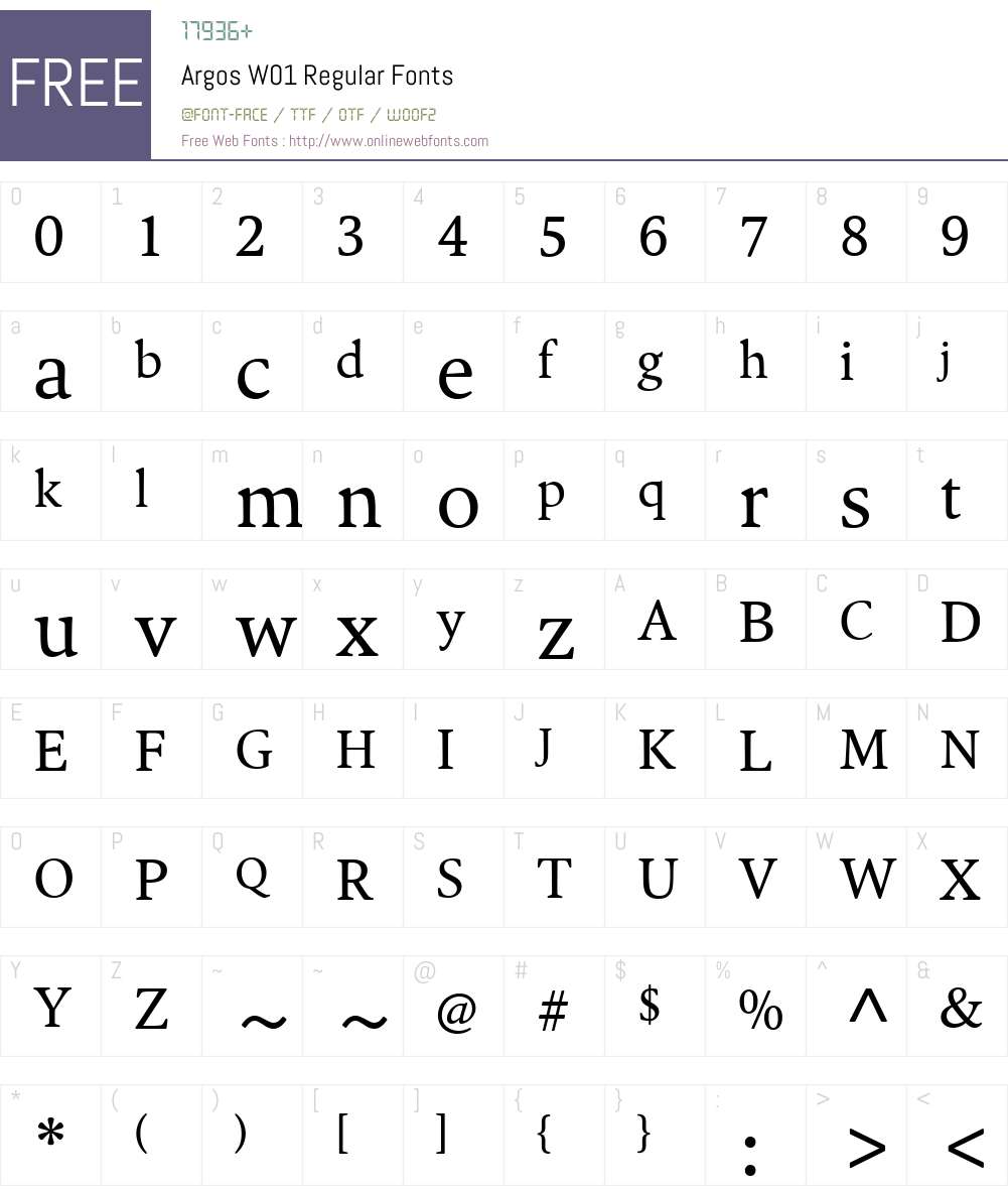 ArgosW01-Regular Font Screenshots
