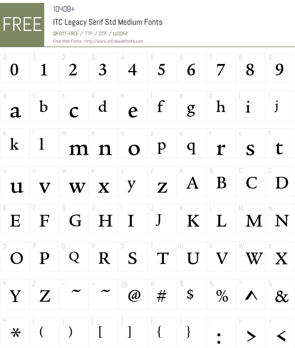 ITC Legacy Serif Std Font Screenshots