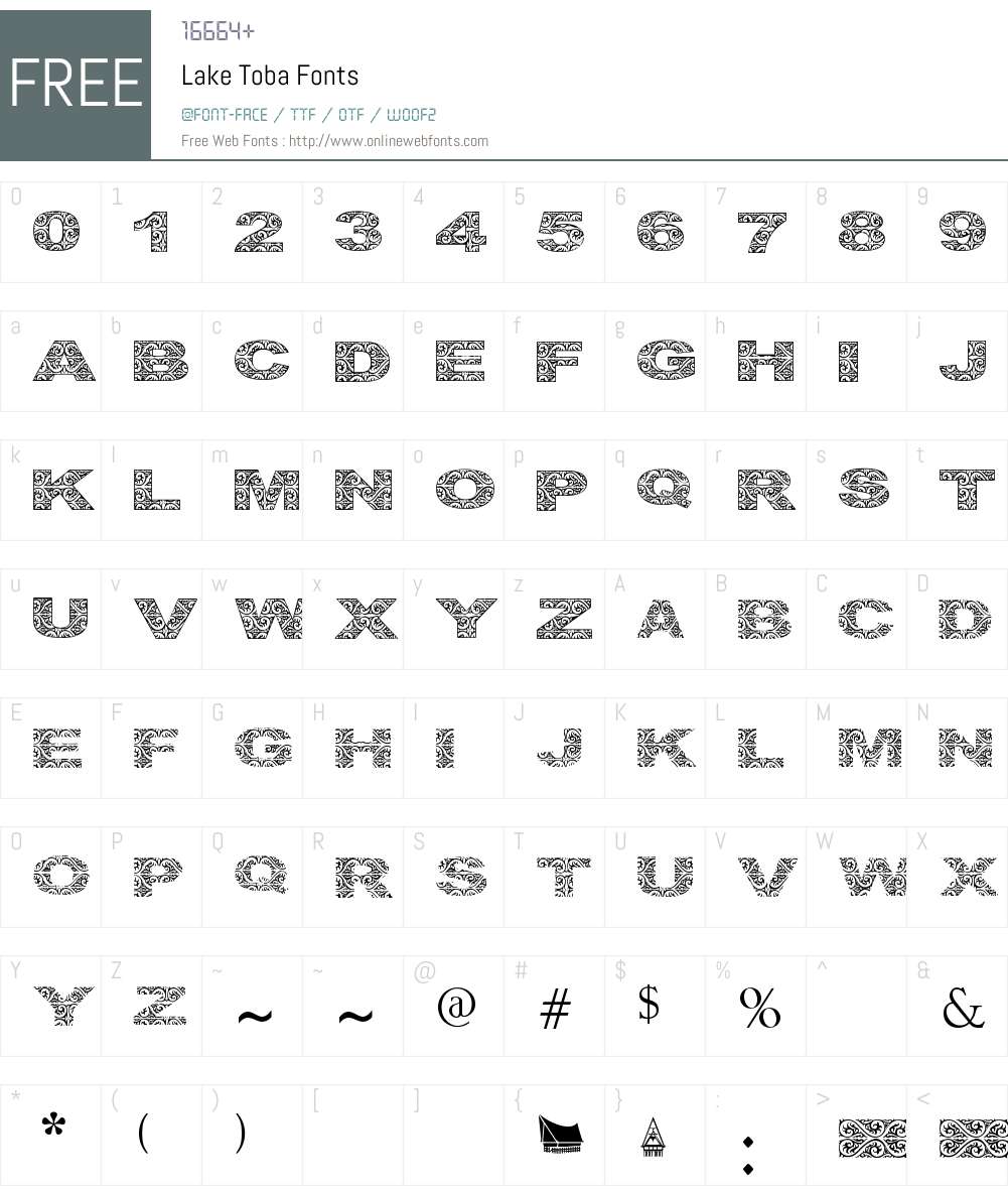 Lake Toba Font Screenshots