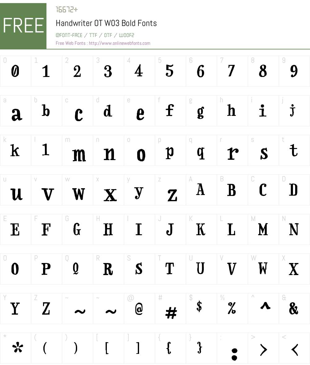 FF Handwriter Font Screenshots