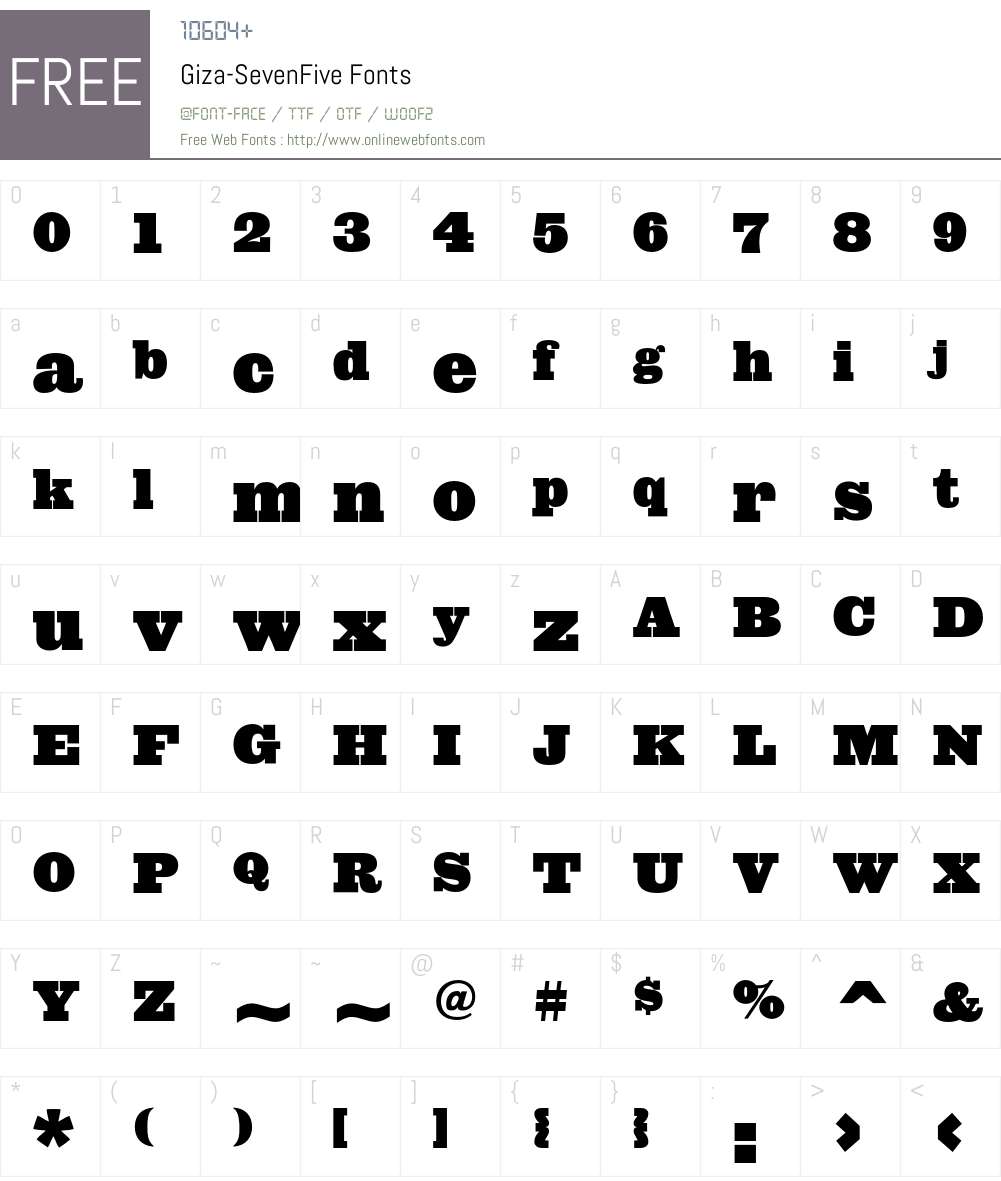 Giza Font Screenshots