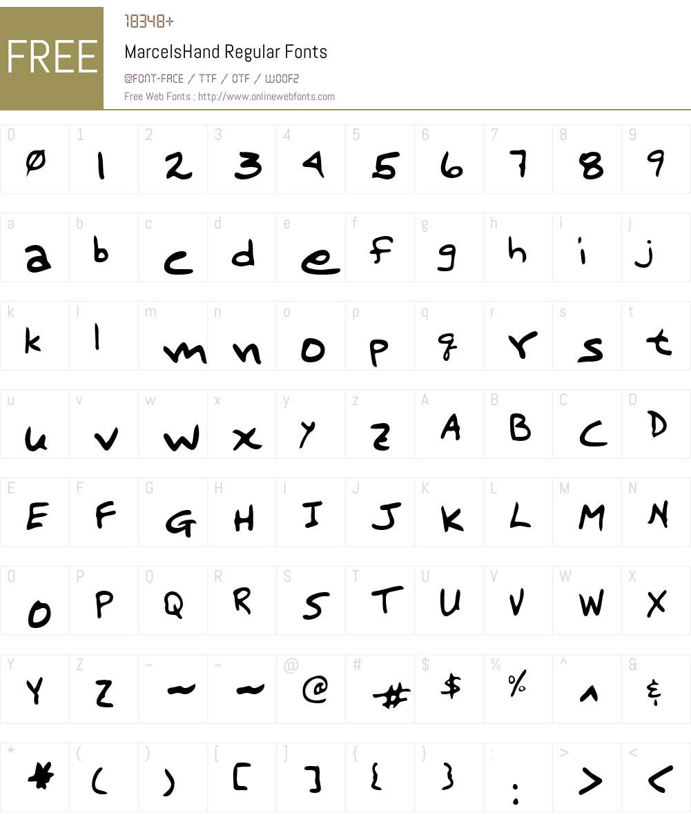 MarcelsHand Font Screenshots