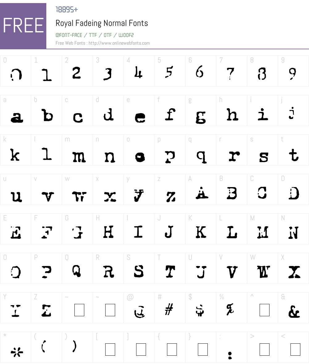 Royal Fadeing Font Screenshots
