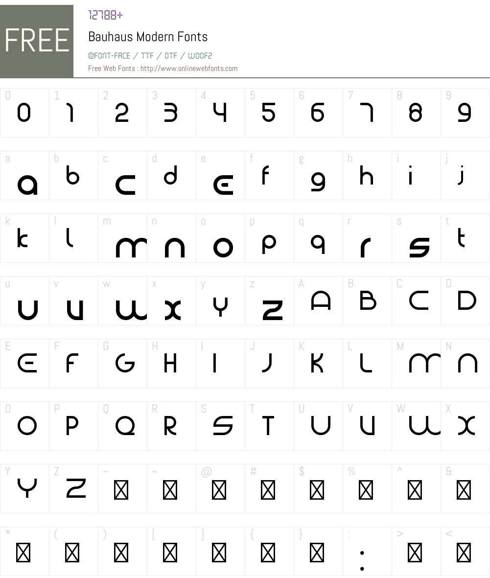 Bauhaus Modern Font Screenshots