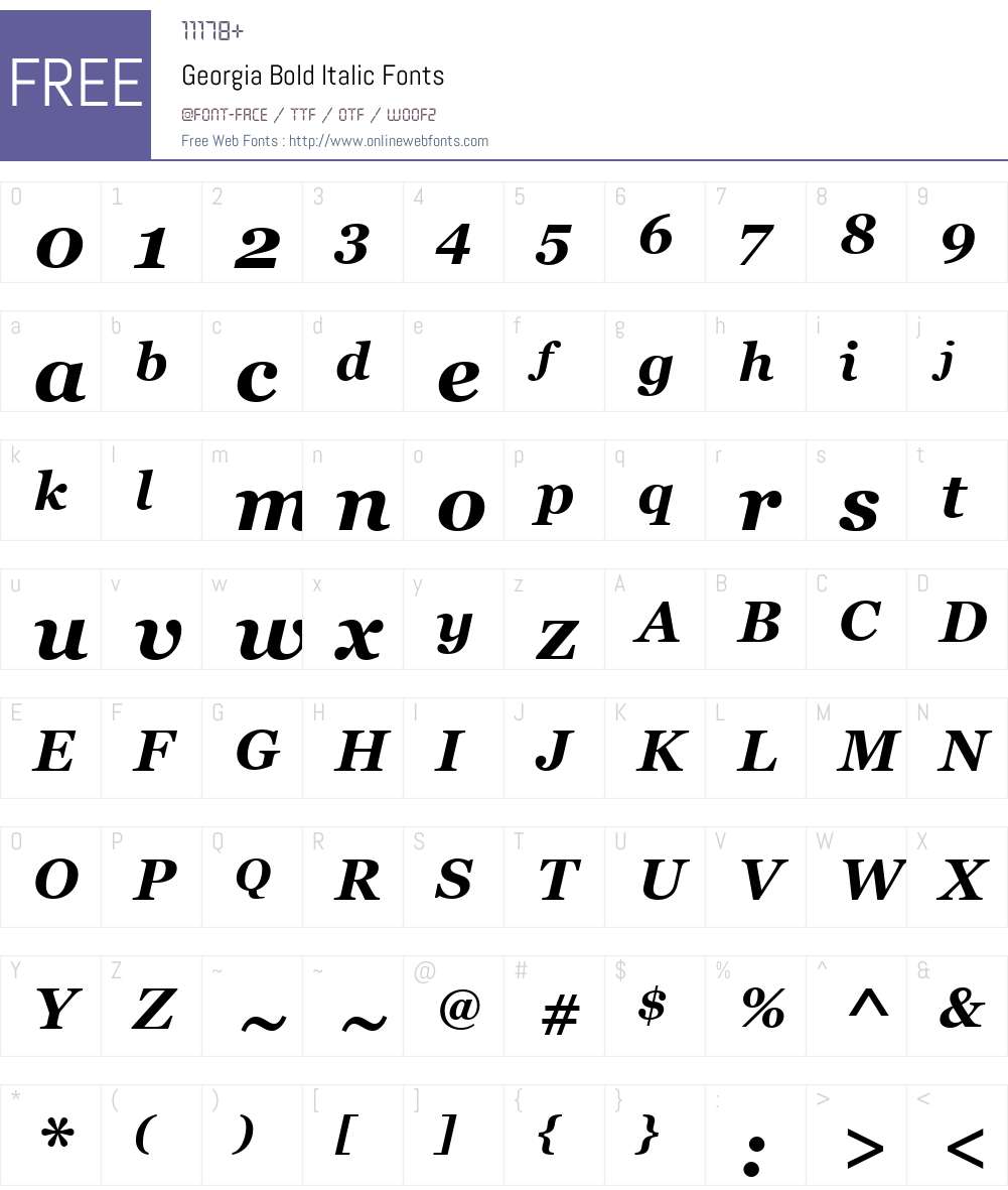 Georgia Font Screenshots