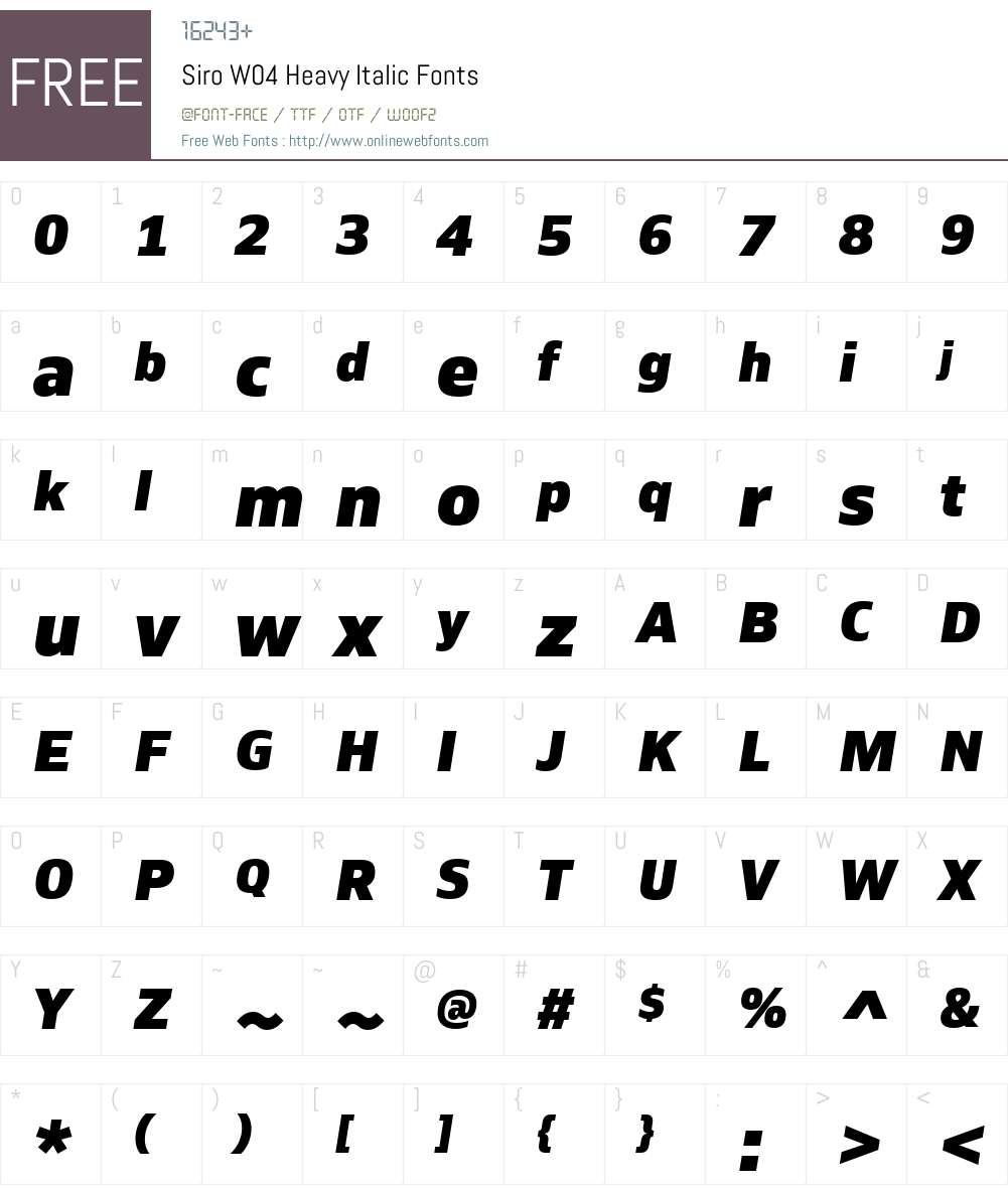 Siro Font Screenshots
