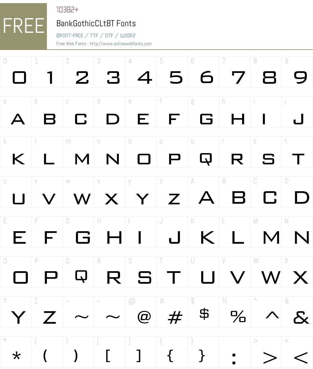 BankGothicCLtBT Font Screenshots