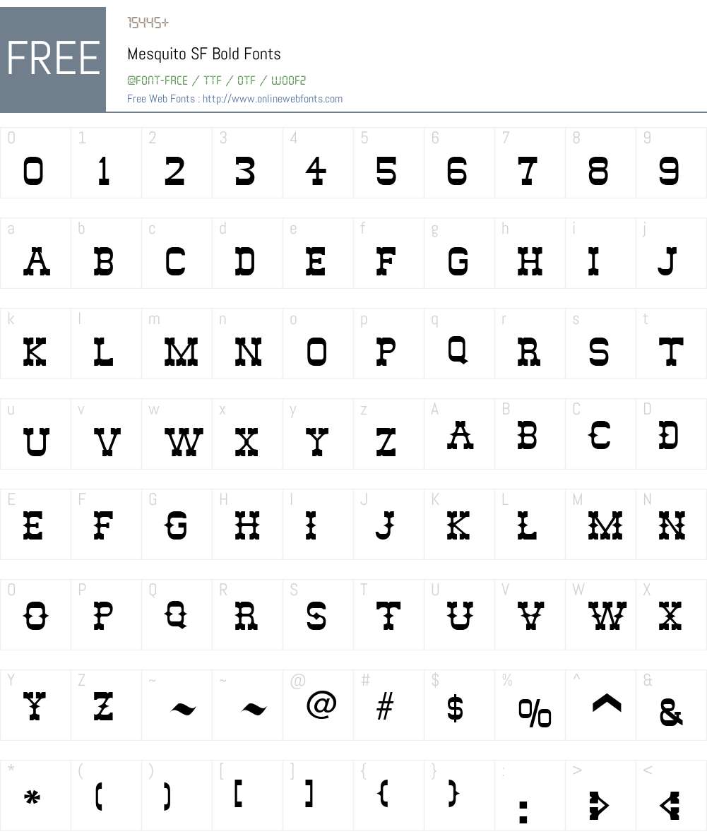 Mesquito SF Font Screenshots