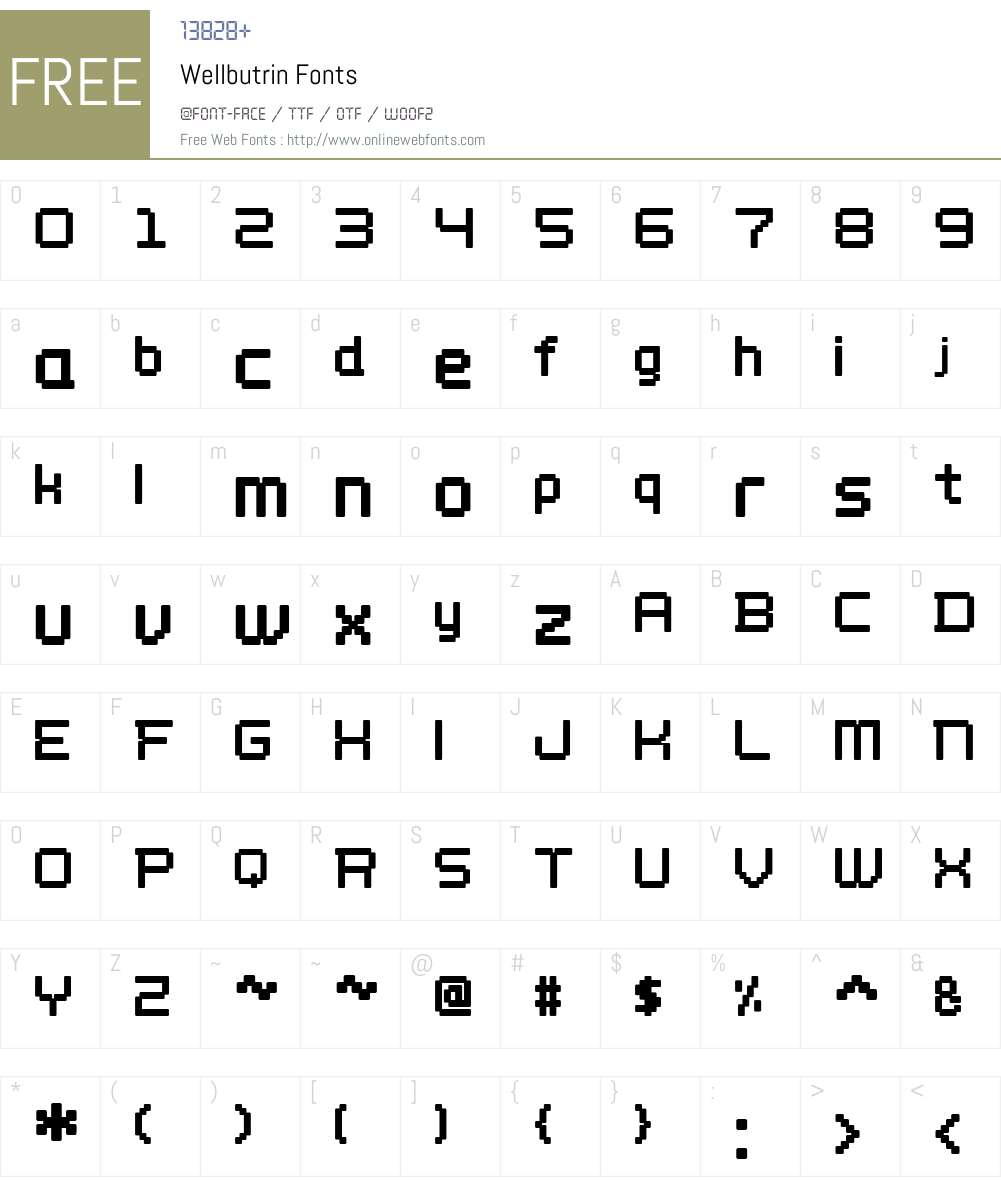 Wellbutrin Font Screenshots