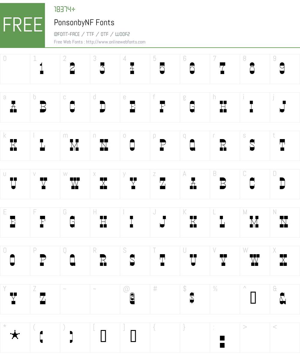 PonsonbyNF Font Screenshots