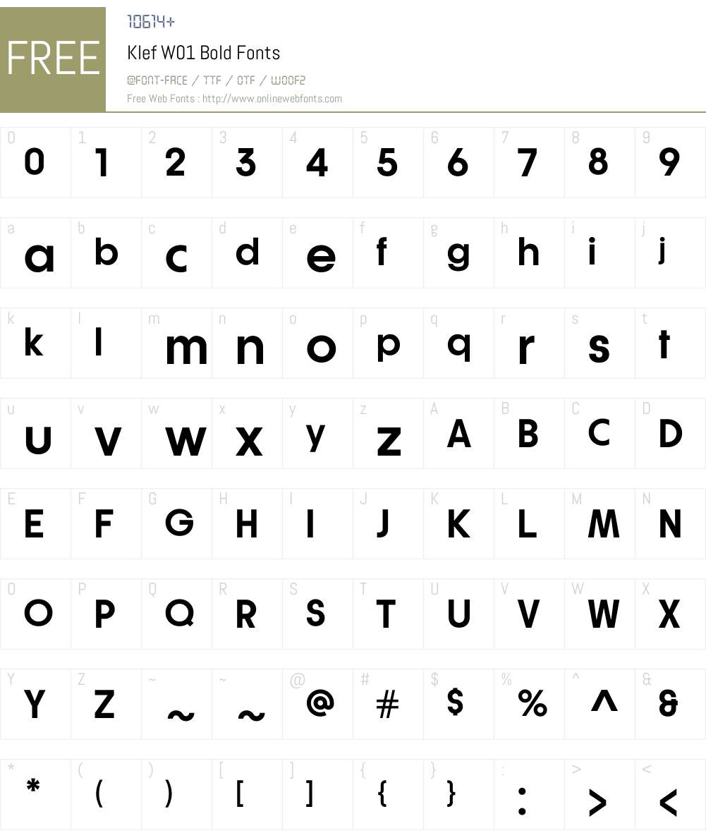 KlefW01-Bold Font Screenshots