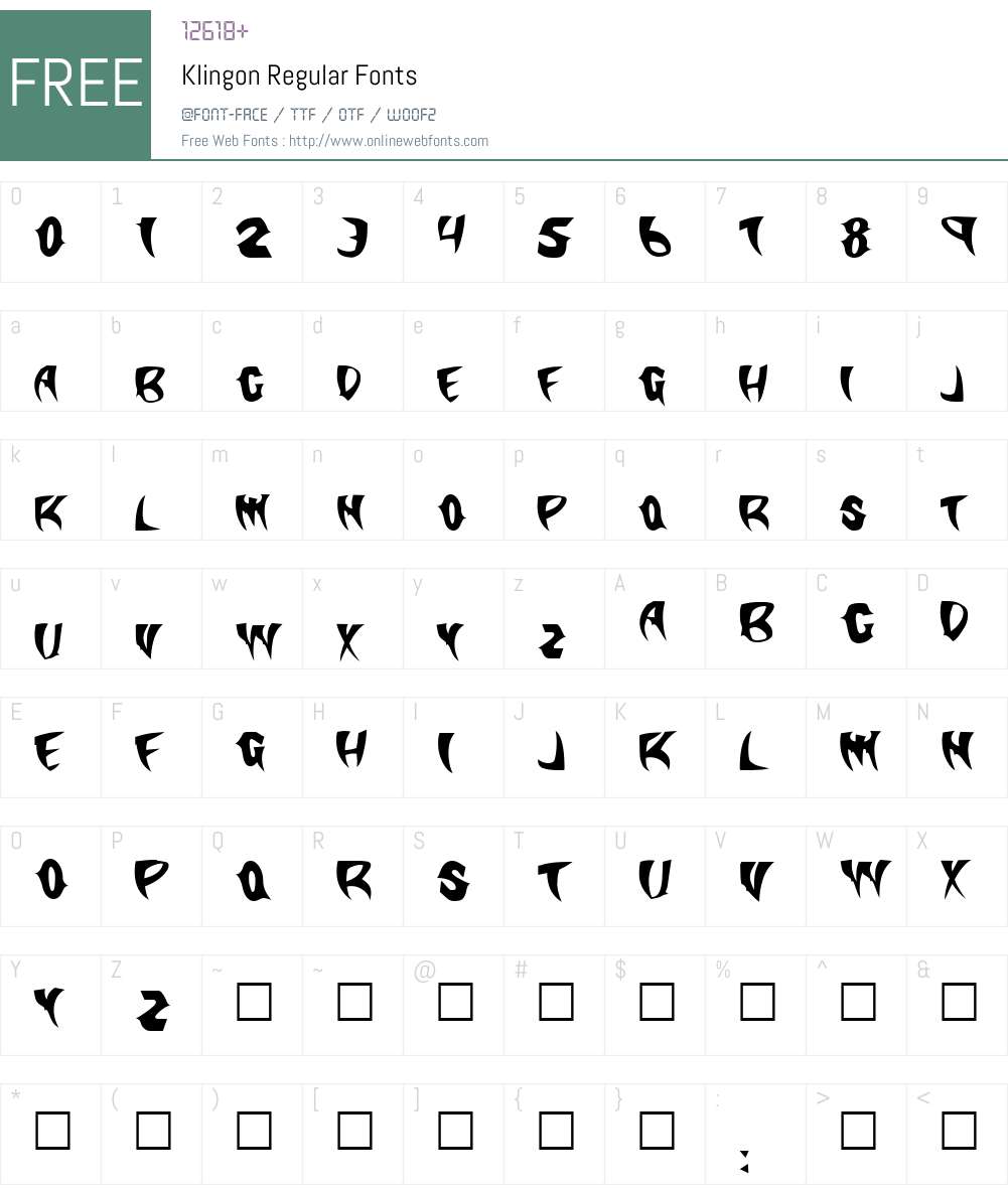 Klingon Font Screenshots
