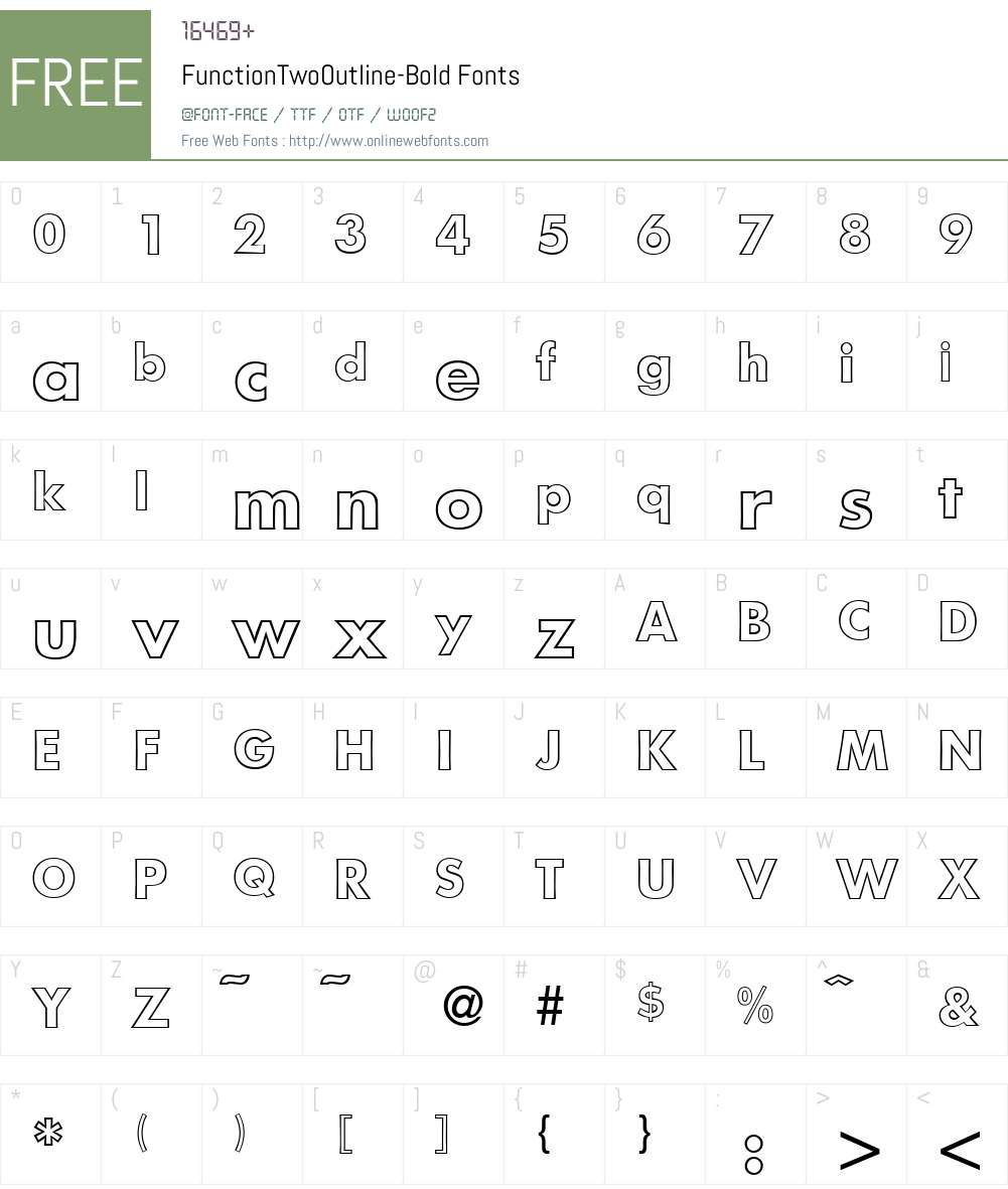 FunctionTwoOutline Font Screenshots