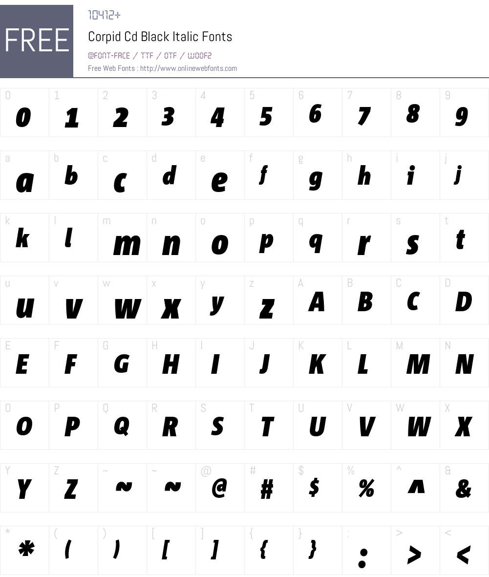 Corpid Cd Font Screenshots