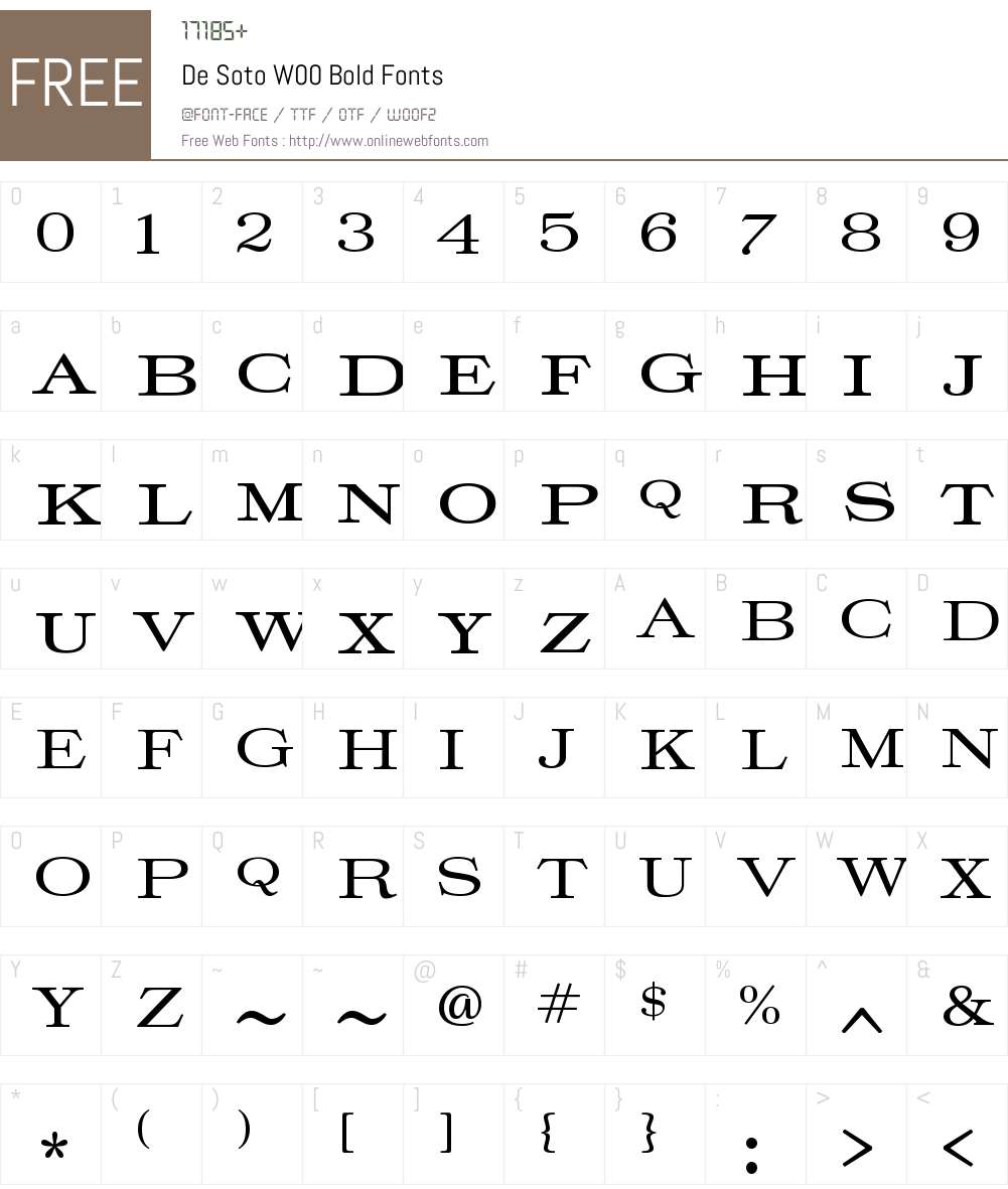 DeSotoW00-Bold Font Screenshots
