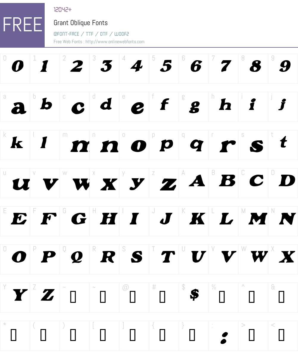 Grant Font Screenshots